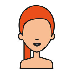 beautiful and young woman shirtless character vector illustration design