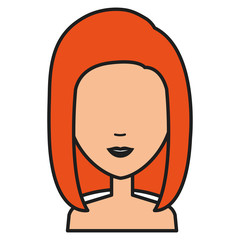 beautiful and young woman shirtless character vector illustration design