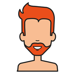 young man shirtless avatar character vector illustration design