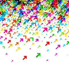 White background with colorful arrows.