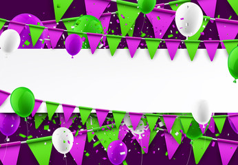 Background with flags and balloons.