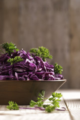 Fresh red cabbage salad. Healtphy concept.