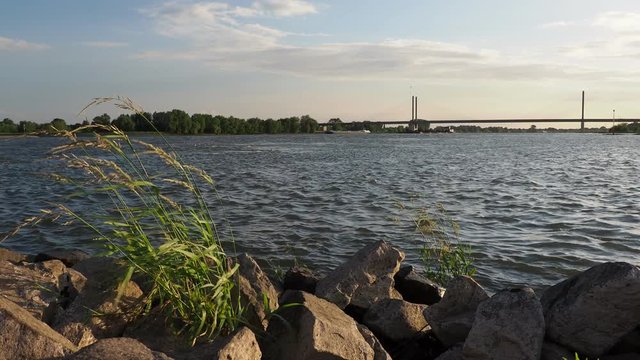 tank ship driving downstream the rhine, Rees, Germany