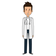 Professional man of health with stethoscope vector illustration design