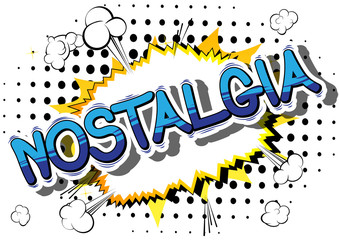 Obraz premium Nostalgia - Comic book style word on abstract background.
