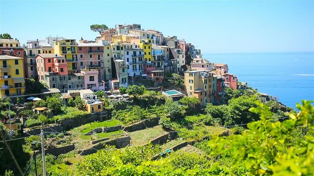 One of old five famous colorful villages of Cinque Terre National Park in Italy
