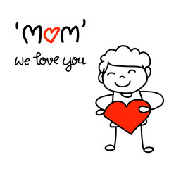 hand drawing cartoon character concept happy mothers day