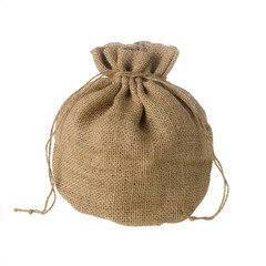 Jute bag isolated on white backgound