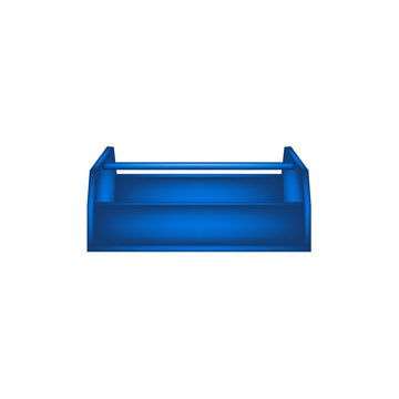 Empty wooden toolbox in blue design