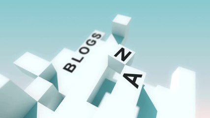 Search Engine Marketing words animated with cubes