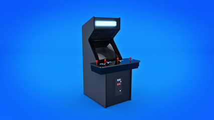 vintage arcade game machine. 3D rendering