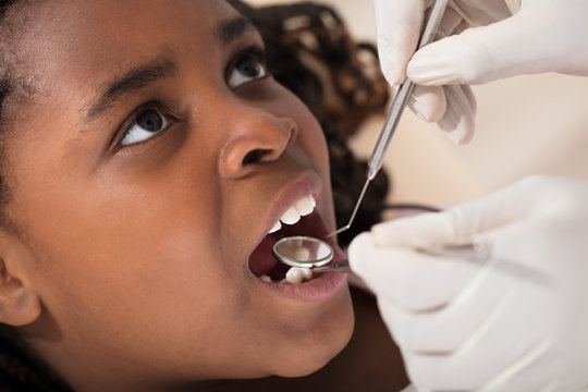 African Girl At The Dentist