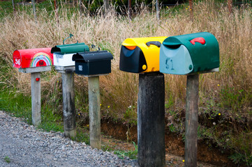 Rural letterboxes on a country road