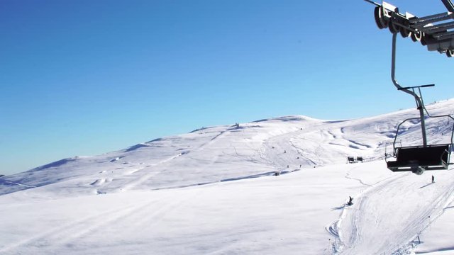 Cableway Ski Lifts in Farellones Winter Mountain Ski Resort in Chile