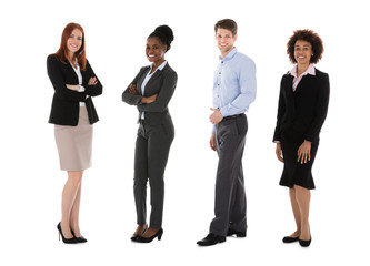 Portrait Of Young Smiling Businesspeople