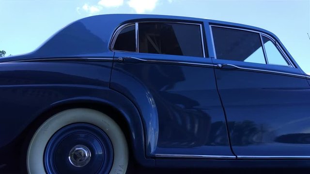 Right side of vintage car