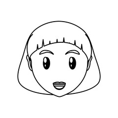 woman face cartoon icon vector illustration graphic design