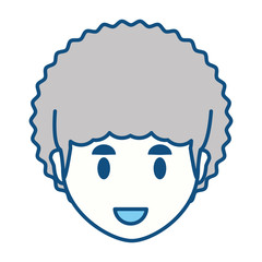 Young man face cartoon icon vector illustration graphic design