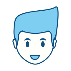 Young man face cartoon icon vector illustration graphic design