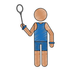 Fototapeta na wymiar person like sport icon vector illustration design doodle 