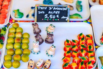 Colorful marzipan sweets