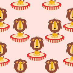 circus lion illustration children pattern