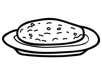 Cookie on plate sketch vector image