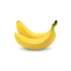 Banana realistic isolated, Yellow Banana Vector illustration. Realistic illustration