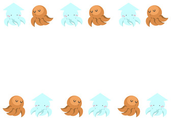 Marco del calamar y pulpo