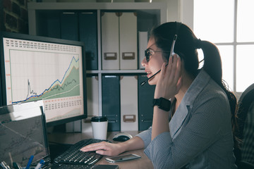 asia bank call center lady holding microphone