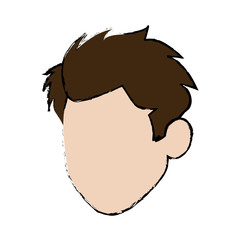 cartoon head man profile avatar vector illustration