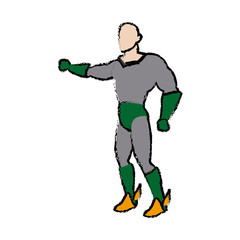 Fototapeta na wymiar cartoon superhero wearing suit standing heroic friendly vector illustration