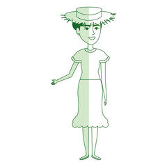 Woman in farmer costume vector illustration design