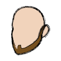head man character profile people design vector illustration