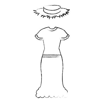 female Typical farmer costume icon vector illustration design