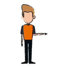 man standing cartoon male people avatar vector illustration
