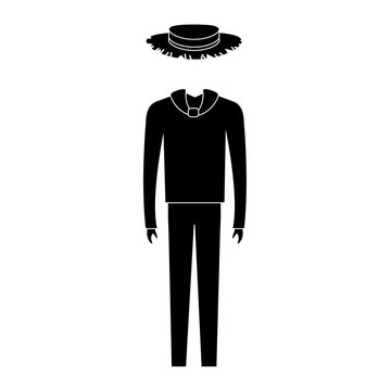 male Typical farmer costume icon vector illustration design