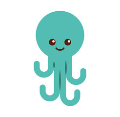 cute octopus isolated icon vector illustration design