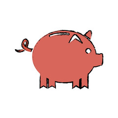 drawing piggy banking concept safety money vector illustration