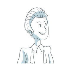 portrait male business man cartoon work people vector illustration