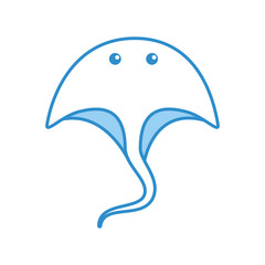 Fototapeta premium Marine stingray isolated icon vector illustration design