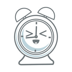 kawaii clock alarm school cartoon icon vector illustration