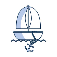 sailboat marine isolated icon vector illustration design