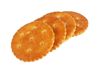 Cracker cookies isolated on white background