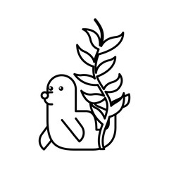 cute seal isolated icon vector illustration design