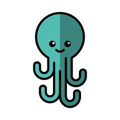 cute octopus isolated icon vector illustration design