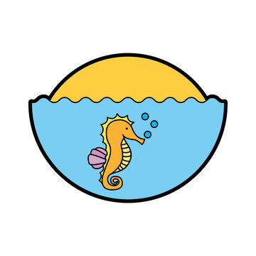 cute seahorse isolated icon vector illustration design