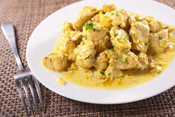 chicken cooked with curry sauce