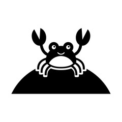 cute crab sealife character vector illustration design