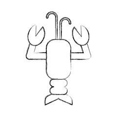 cute lobster sealife character vector illustration design